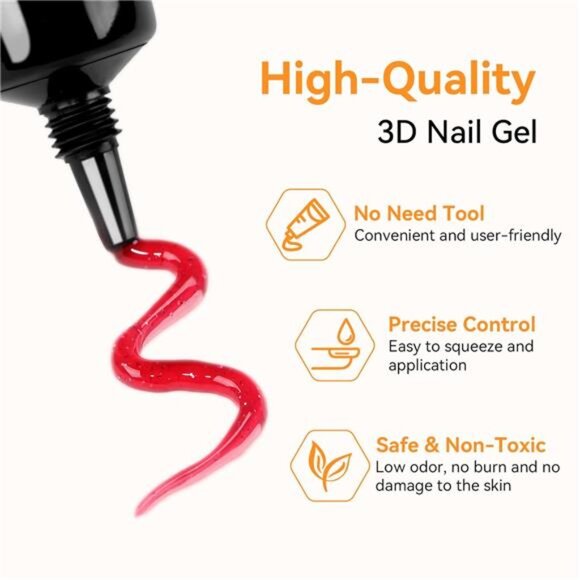 3D Sculpting Gel for Nail Art Kit: 3D Nail Gel for Nail Art, 15ml - Picture 5 of 8